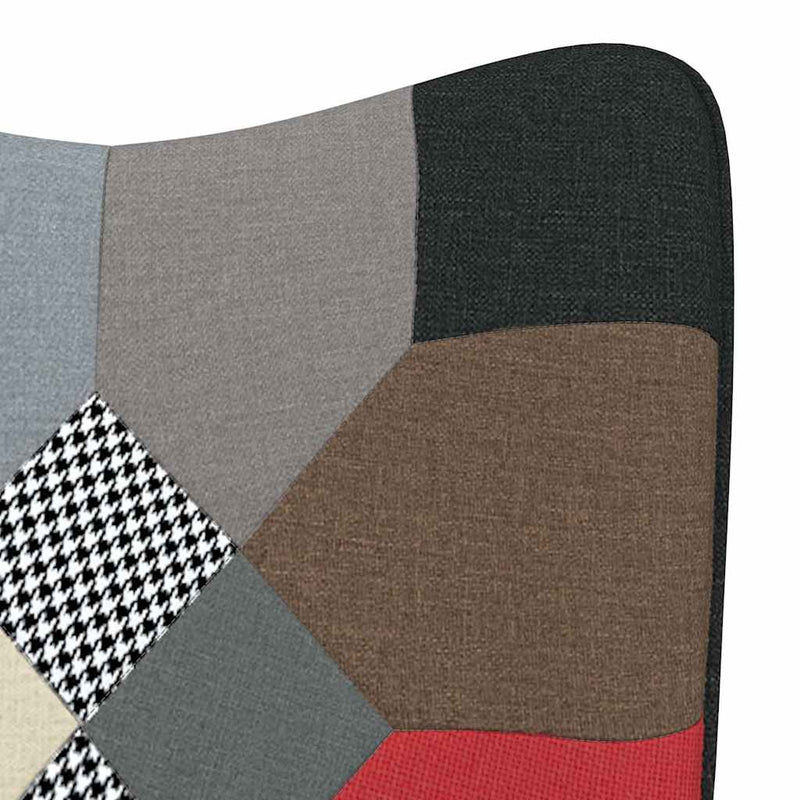 Scaun de relaxare cu taburet, textil, petice