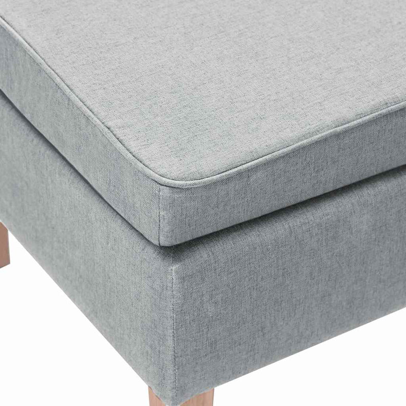 Scaun cu picioare din lemn, gri deschis, material textil