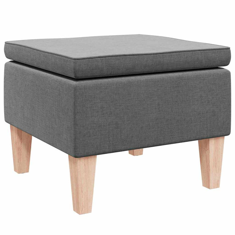 Scaun cu picioare din lemn, gri închis, material textil