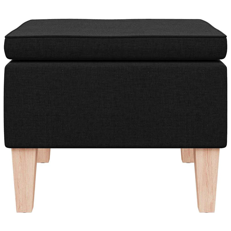 Scaun cu picioare din lemn, negru, material textil