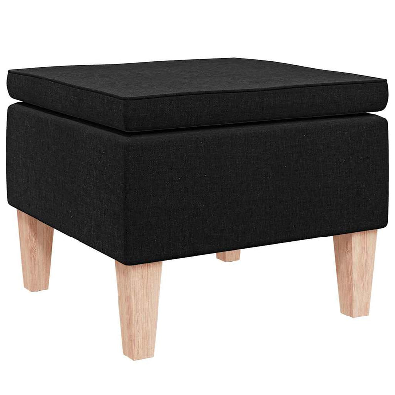 Scaun cu picioare din lemn, negru, material textil