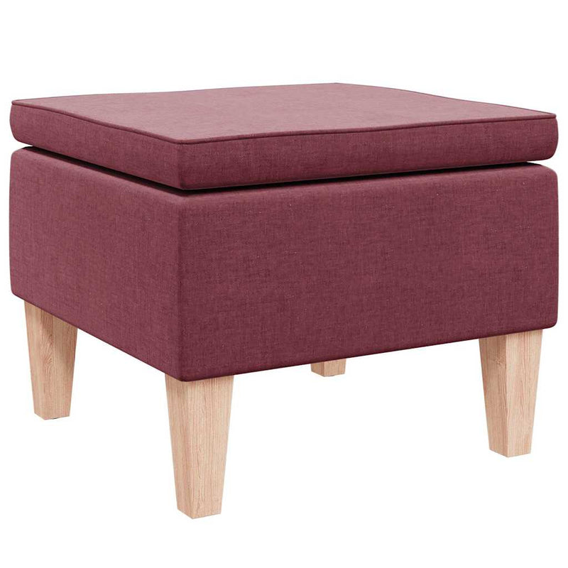 Scaun cu picioare din lemn, roșu vin, material textil