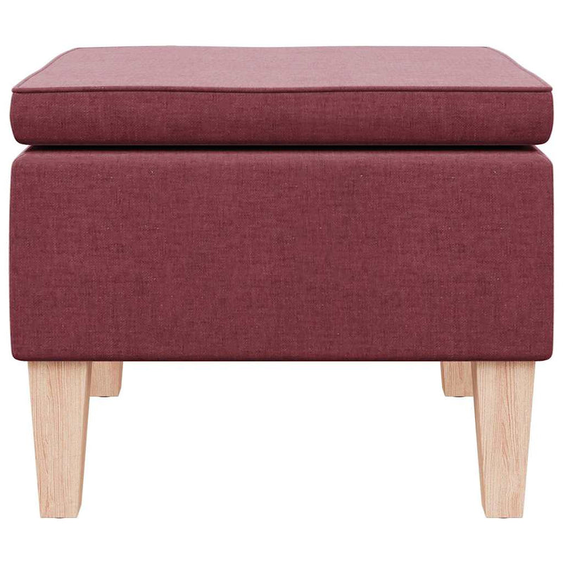 Scaun cu picioare din lemn, roșu vin, material textil