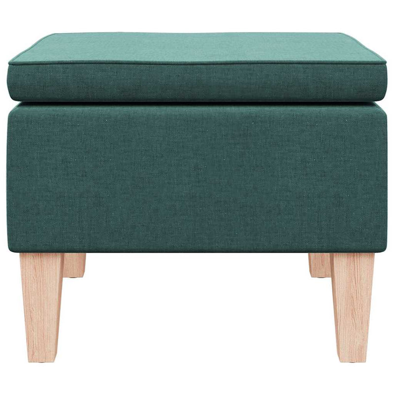 Scaun cu picioare din lemn, verde închis, material textil