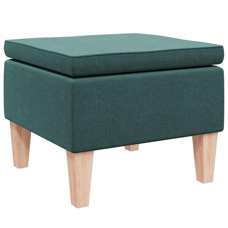 Scaun cu picioare din lemn, verde închis, material textil