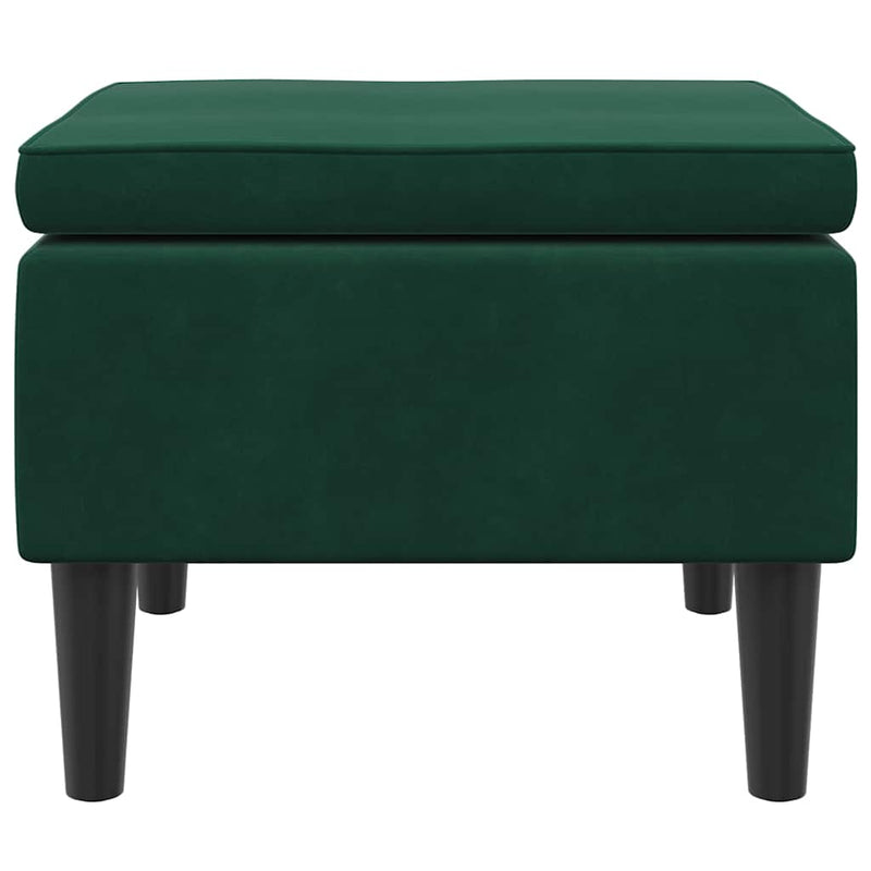 Scaun cu picioare din lemn, verde închis, catifea