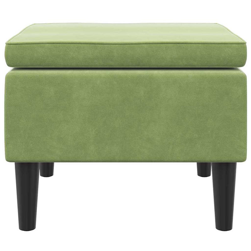 Scaun cu picioare din lemn, verde deschis, catifea