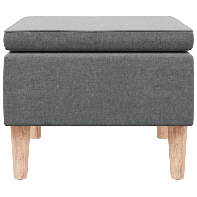 Scaun cu picioare din lemn, gri închis, material textil
