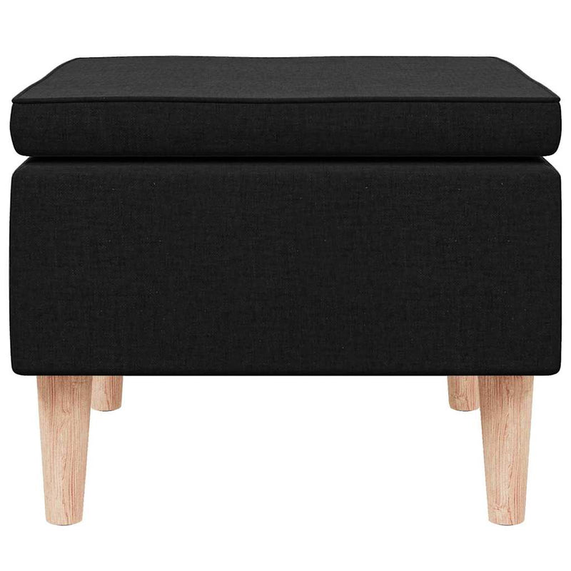 Scaun cu picioare din lemn, negru, material textil