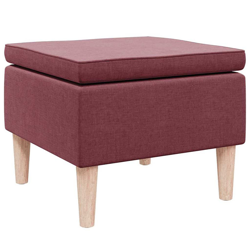 Scaun cu picioare din lemn, roșu vin, material textil