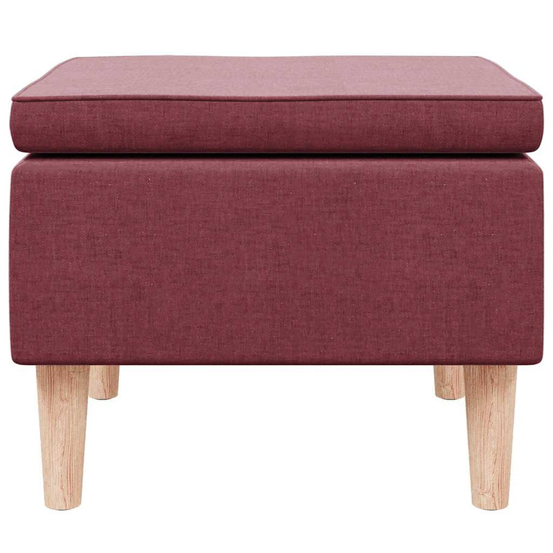 Scaun cu picioare din lemn, roșu vin, material textil