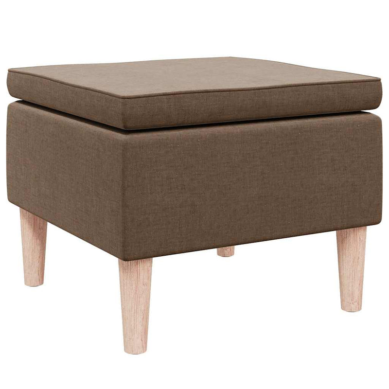 Scaun cu picioare din lemn, maro, material textil