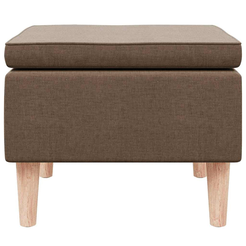 Scaun cu picioare din lemn, maro, material textil