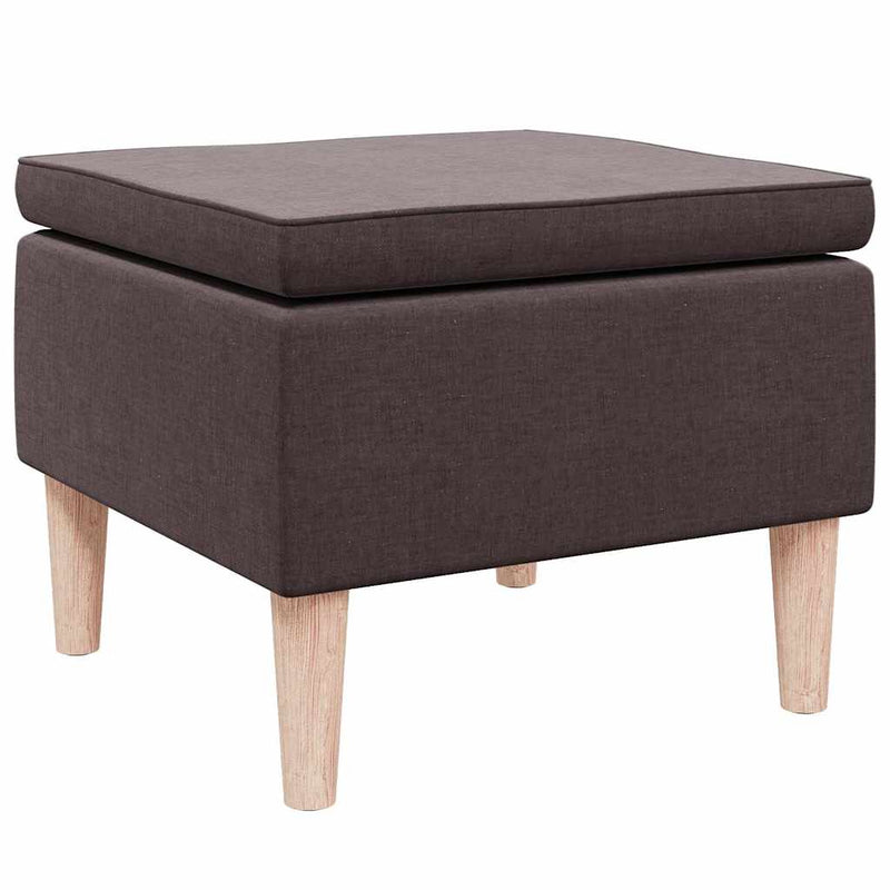 Scaun cu picioare din lemn, maro închis, material textil