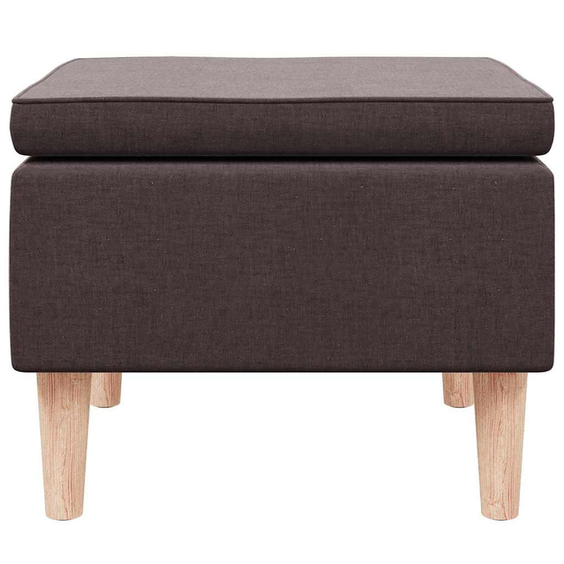 Scaun cu picioare din lemn, maro închis, material textil