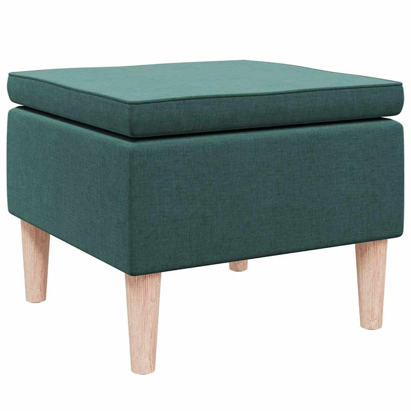 Scaun cu picioare din lemn, verde închis, material textil