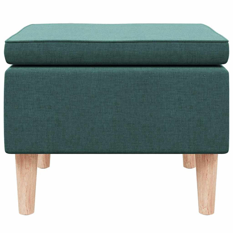 Scaun cu picioare din lemn, verde închis, material textil