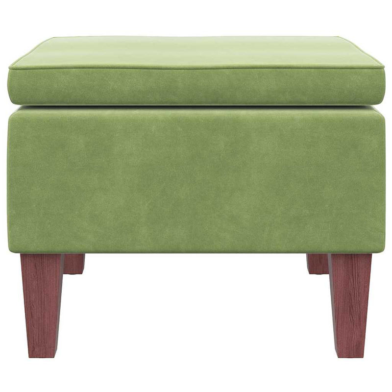 Scaun cu picioare din lemn, verde deschis, catifea