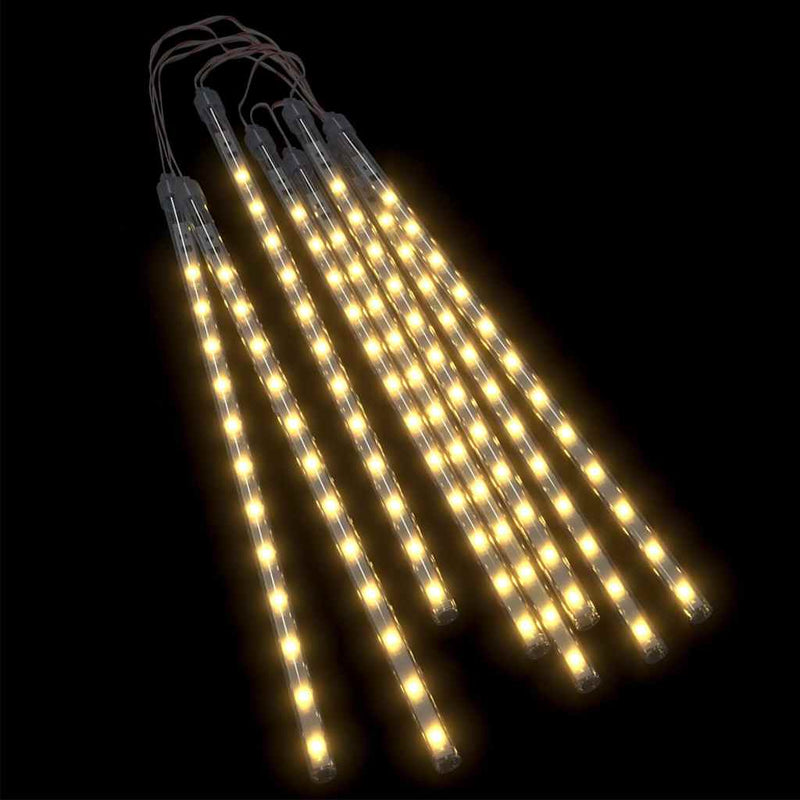 Lumini de meteoriți 8 buc. alb cald 30 cm 192 LED-uri int./ext.