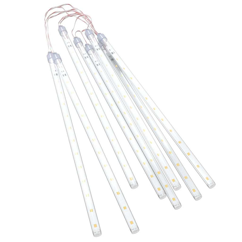 Lumini de meteoriți 8 buc. alb cald 30 cm 192 LED-uri int./ext.