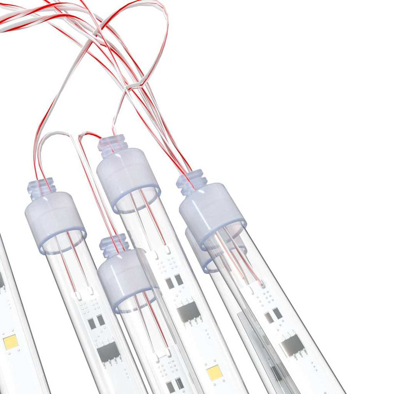 Lumini de meteoriți 8 buc. alb cald 30 cm 192 LED-uri int./ext.