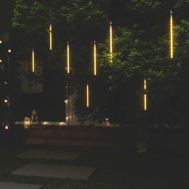 Lumini de meteoriți 8 buc. alb cald 30 cm 192 LED-uri int./ext.