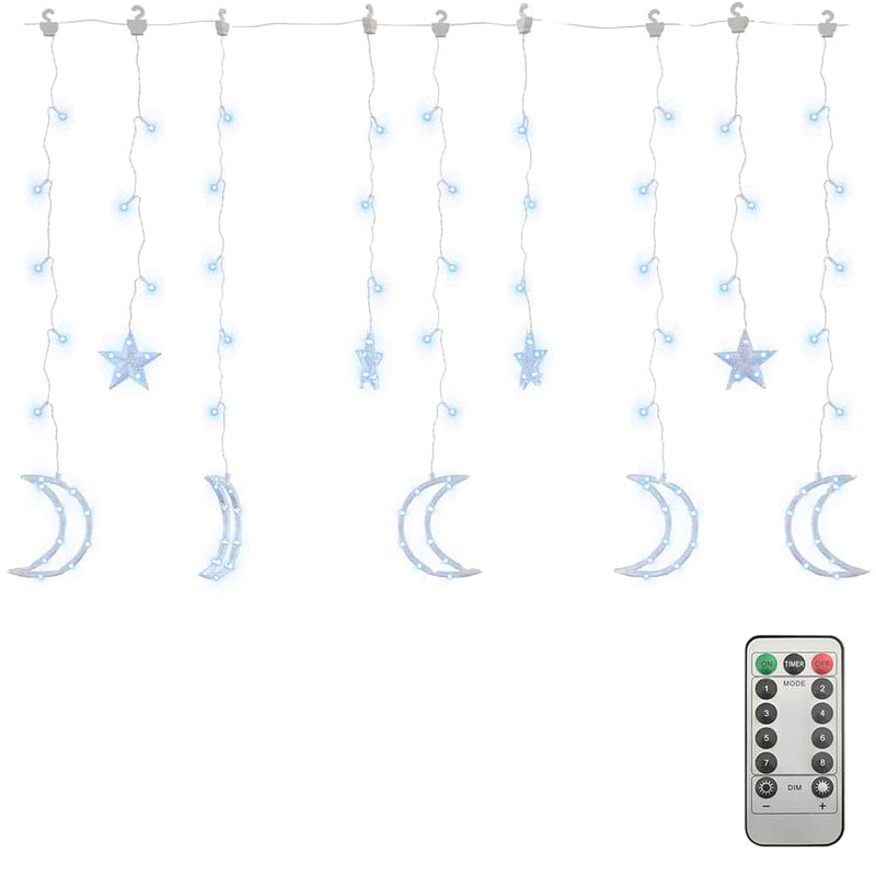 Lumini lună și stele, 138 LED-uri, alb rece, cu telecomandă