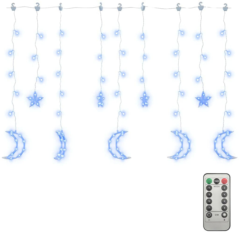 Lumini lună și stele, 345 LED-uri, albastru, cu telecomandă