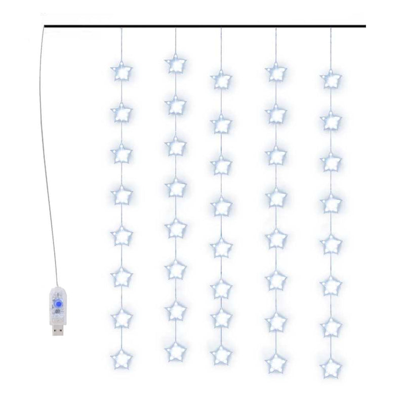 Instalație lumini tip perdea stele 200 LED albastru 8 funcții