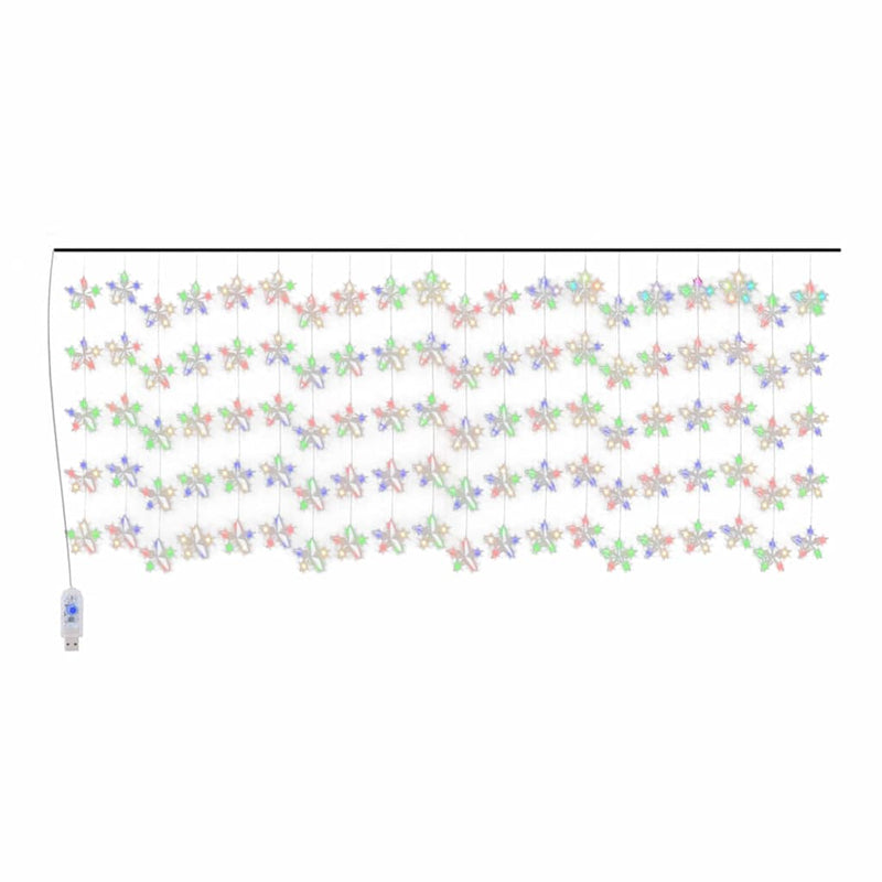 Instalație lumini tip perdea stele 500 LED multicolor 8 funcții