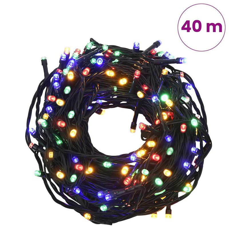 Instalație de lumini cu 400 LED-uri, multicolor, 40 m, 8 efecte