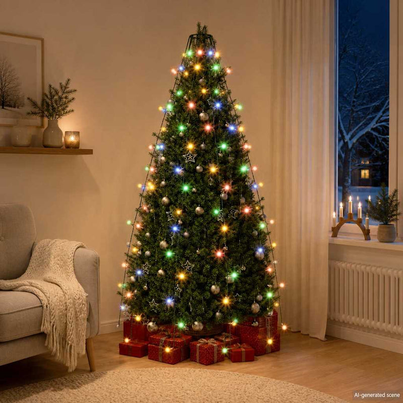 Instalație brad de Crăciun cu 150 LED-uri colorate 150 cm