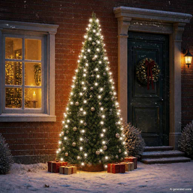 Instalație brad de Crăciun cu 250 LED-uri, alb rece, 250 cm