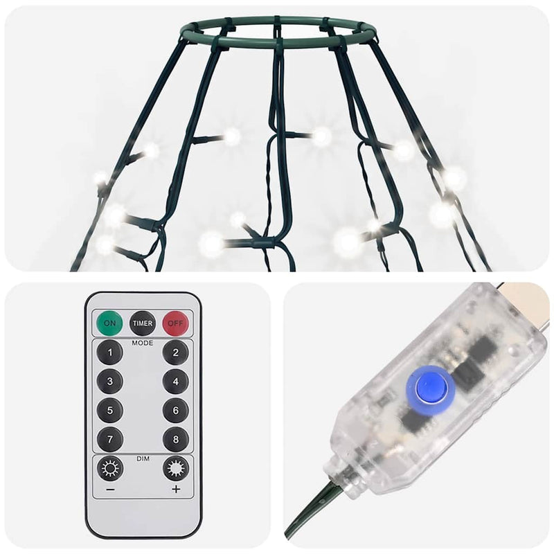 Instalație brad de Crăciun cu 250 LED-uri, alb rece, 250 cm