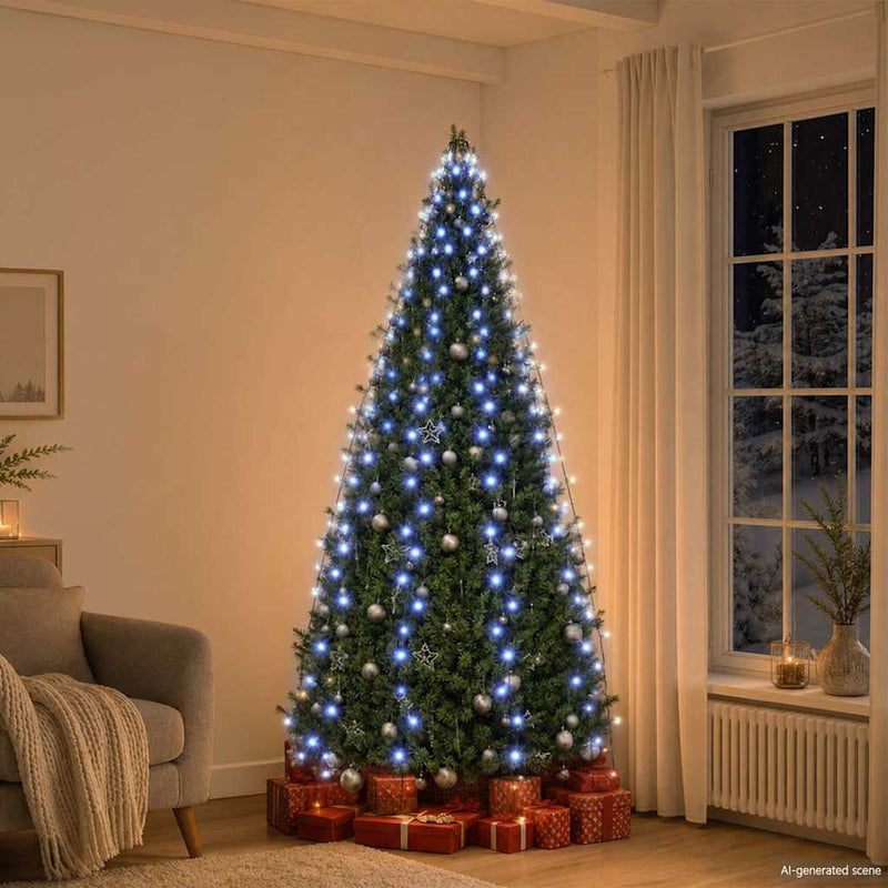 Instalație brad de Crăciun cu 250 LED-uri, albastru, 250 cm