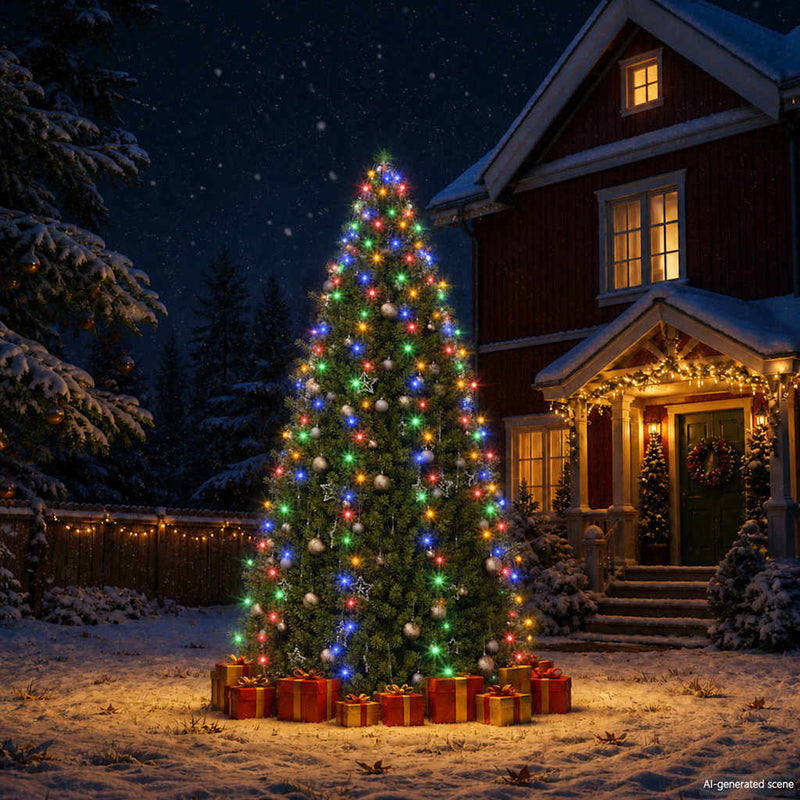 Instalație brad de Crăciun cu 300 LED-uri multicolor 300 cm