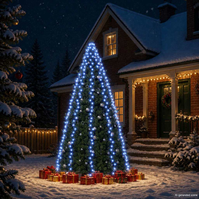 Instalație brad de Crăciun cu 400 LED-uri, albastru, 400 cm