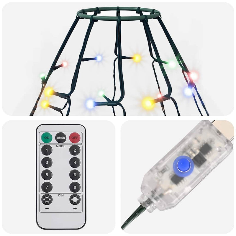 Instalație brad de Crăciun cu 400 LED-uri multicolor 400 cm
