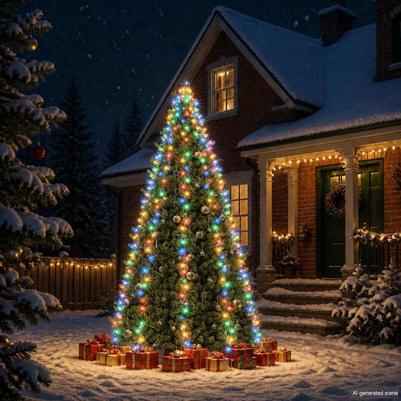 Instalație brad de Crăciun cu 400 LED-uri multicolor 400 cm