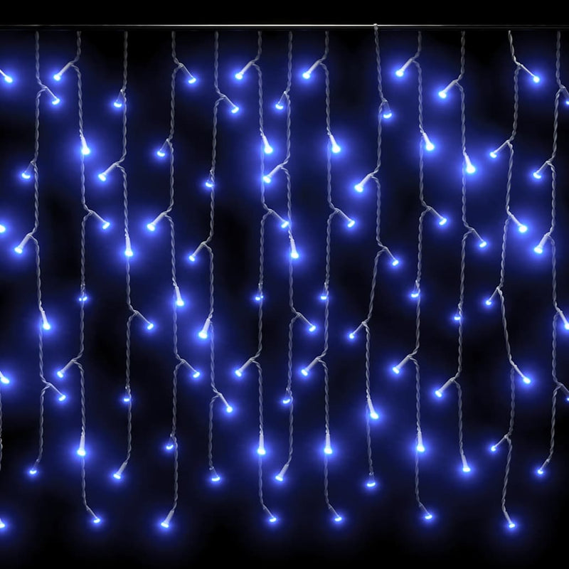 Lumini de perdea tip gheață 400 LED-uri albastru 8 funcții 10 m