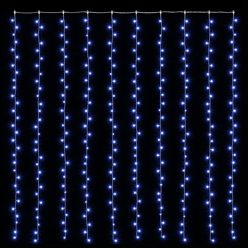 Instalație lumini tip perdea 300 LED albastru 3x3 m 8 funcții