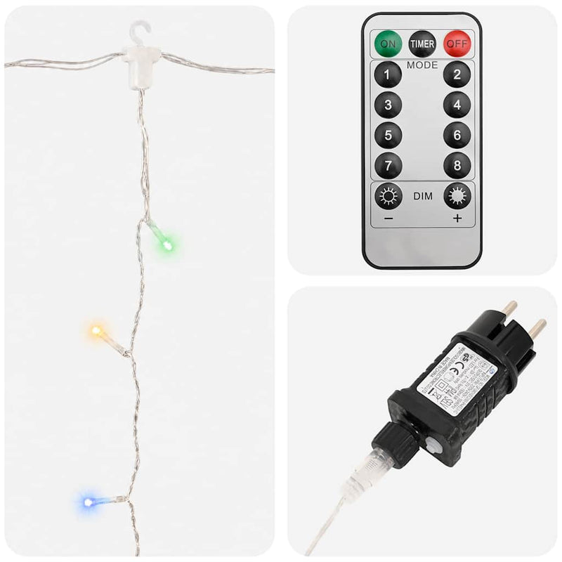Instalație lumini tip perdea 300 LED multicolor 3x3 m 8 funcții