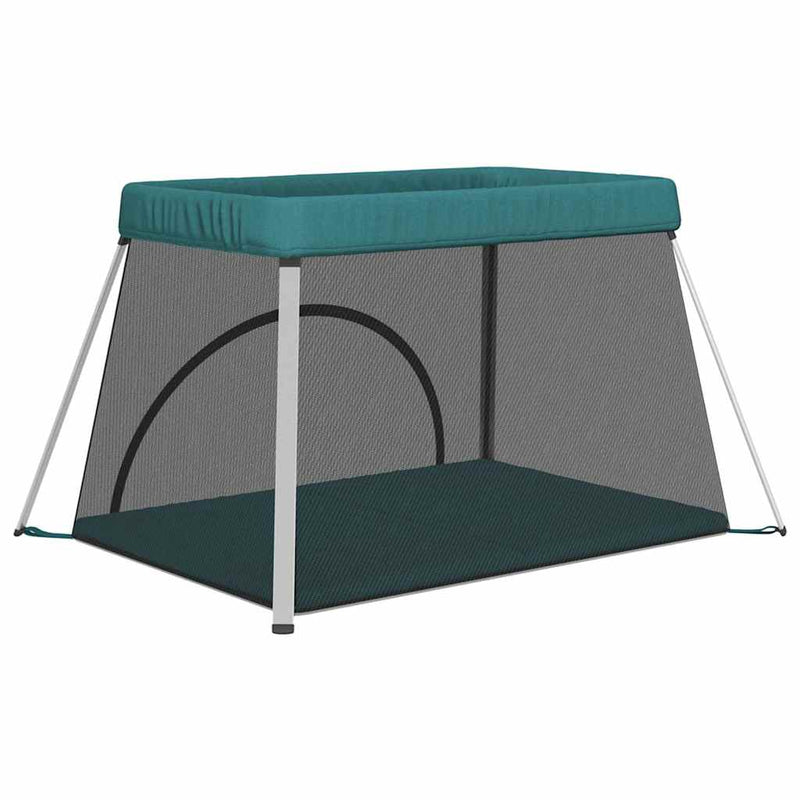 Țarc pentru copii cu saltea, verde, pânză textil