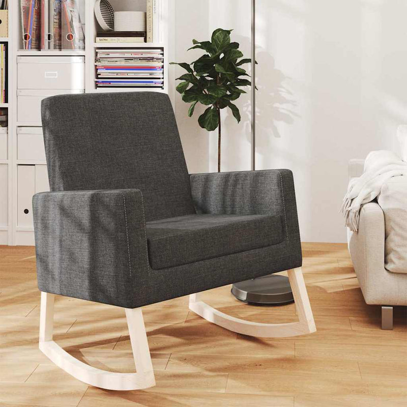 Scaun balansoar, gri închis, material textil