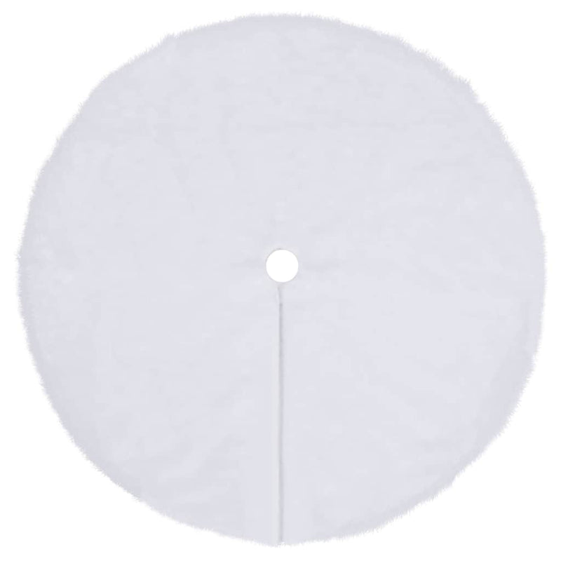 Fustă de brad de Crăciun, albă, 150 cm, blană artificială