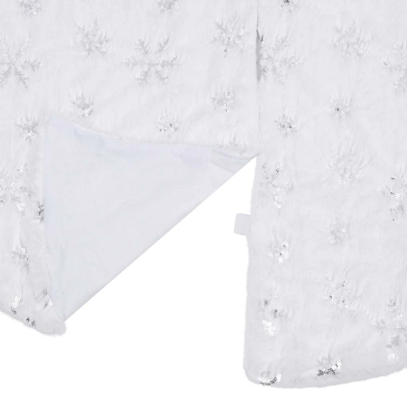 Fustă de lux pentru brad de Crăciun, albă, 122 cm, blană artificială