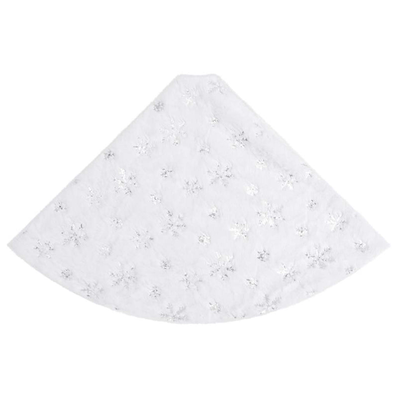 Fustă de lux pentru brad de Crăciun, albă, 122 cm, blană artificială