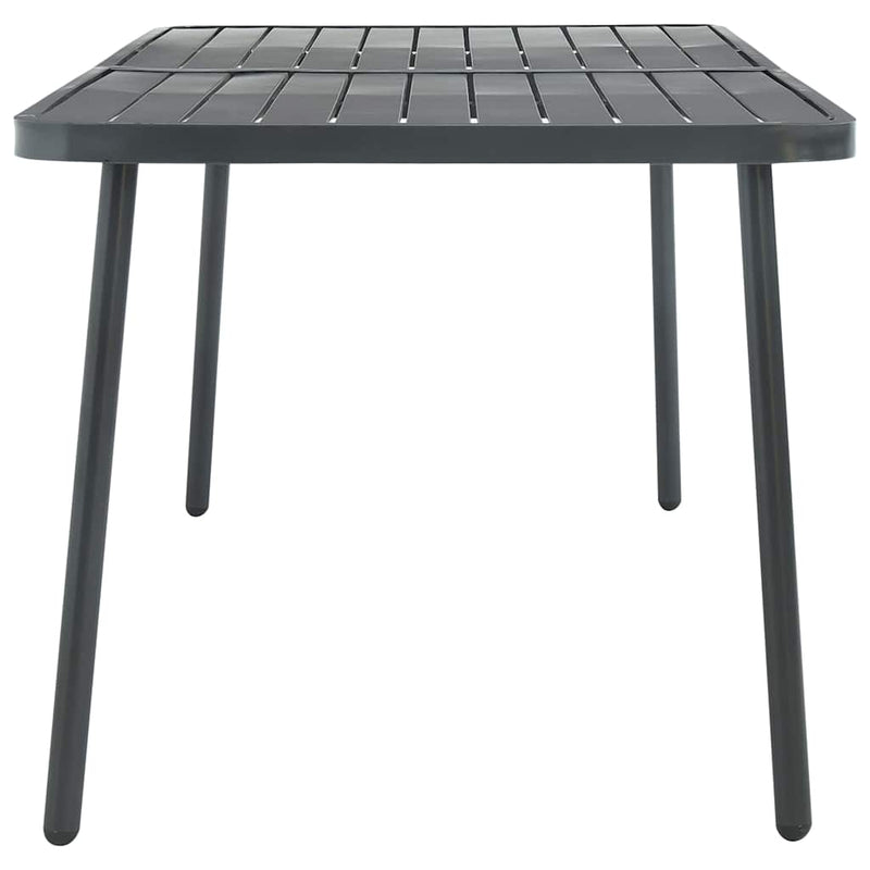 Set mobilier pentru grădină, 7 piese, gri închis, oțel