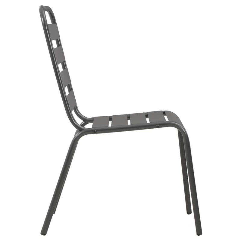 Set mobilier pentru grădină, 7 piese, gri închis, oțel