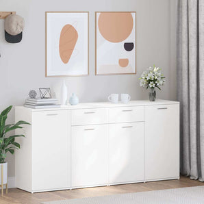Servantă, alb, 160x36x75 cm, lemn prelucrat